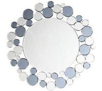 Miroir mural design "bubble" 80cm gris & argent Argent G