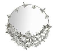 Mauro Ferretti Miroir mural Papillon rond métal argenté 94 cm