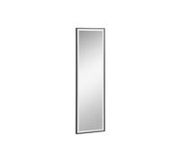 Miroir mural dim. 120L x 35l cm - film sécurité anti déflagrant, système attache inclus - cadre alliage alu. noir