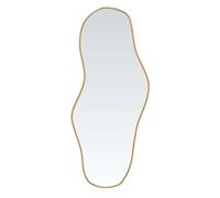 Miroir mural doré 70 x 30 cm avec cadre en PVC, miroir en verre pour salle de bain, chambre à coucher, couloir et vestiaire, montage mural, miroir clair, décoration murale décorative, miroir