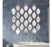 Miroir mural en forme de goutte d'eau multiformat et multicombinaison en argent, pâte de miroir de yoga, pâte de miroir acrylique mural, petite combinaison 10 pièces/20 pièces/30 pièces, grande combin