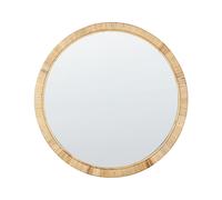 Miroir Mural en Rotin 80 x 80 cm Rond Accessoires Salon Chambre Bureau Fait à la