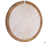 Miroir mural en teck - WIENS - 60 cm - Rond - Brun - Cadre en bois rétro - Avec crochet de montage - Artisanal