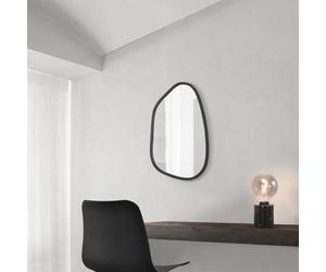 Miroir mural Filiano asymétrique 80 x 58 cm noir mat