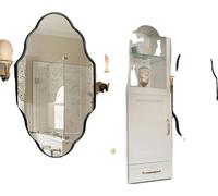 Miroir mural, forme irrégulière, design moderne, cadre noir en forme de lanterne
