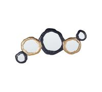 Miroir Mural Glamour Métal 109 x 44 cm Noir et Doré Charny