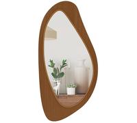 Miroir mural - HOMCOM - asymétrique - cadre en bois - 91,5 x 45 cm - effet bois naturel