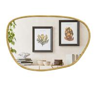 Miroir mural - HOMCOM - décoratif asymétrique - pour salle de bain, chambre, salon, couloir - verre trempé - 90 x 60 cm - naturel