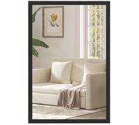 HomCom – Miroir mural rectangulaire 60 x 40 cm – Cadre bois noir – Pour salle de bain, salon, chambre