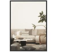 Miroir mural - HOMCOM - rectangulaire 76 x 101 cm - cadre en bois noir - idéal pour la salle de bain, salon ou chambre
