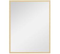 HOMCOM Miroir Mural rectangulaire 90 x 70 cm, Cadre en Bois Naturel, idéal pour la Salle de Bain, Salon ou Chambre