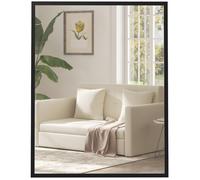Miroir mural HOMCOM rectangulaire 90 x 70 cm, cadre en bois noir, idéal pour la salle de bain, salon ou chambre