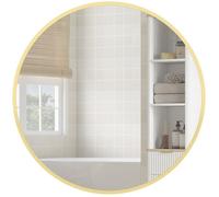 Miroir mural - HOMCOM - rond - cadre en alliage d'aluminium - pour salle de bain, chambre, salon, couloir - Ø 61 cm - doré