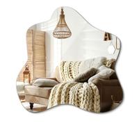 Miroir mural irrégulier XXL sans cadre, touche artistique et tendance - 77,3 cm x 76,6 cm