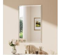 Miroir Mural Keonjinn rectangulaire 60 x 90 cm, sans cadre, Verre trempé anti-éclats, Miroir Pour Salle de Bain, Chambre, Salon