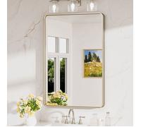 Miroir Mural Keonjinn rectangulaire 60x90cm, cadre en aluminium, Verre trempé résistant, nickel, Pour Salle de Bain, Chambre, Salon