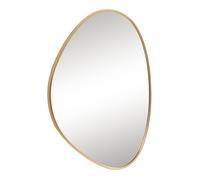 [en.casa] Miroir Mural Moderne Installation Horizontale ou Verticale avec Reflet Clair et sans Distorsion Cadre en Forme de Goutte Intemporel Salon Chambre Salle de Bains Couloir MDF 75 x 53 cm Or