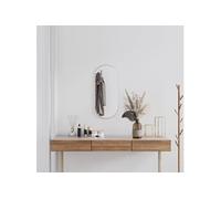 Miroir Mural Miroir de Maquillage Coiffeuse Cosmétique Décoration de Salle de Bain Toilette Salon Intérieur Argenté 70x30 cm Ovale 348191