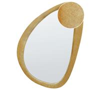 Miroir Mural Moderne à Suspendre en Velours Jaune 61 x 91 cm Cadre en MDF Forme