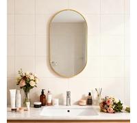 Miroir mural moderne ovale avec cadre doré