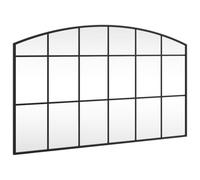 Miroir mural noir 100 x 60 cm bombé en fer revêtu par pulvérisation avec verre transparent, idéal pour chambre à coucher, salle de bain, couloir et salon, montage mural pratique, durable et élégant