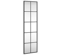 Miroir mural noir 30 x 100 cm rectangulaire en fer avec cadre - Montage mural vertical horizontal - Miroir complet pour chambre à coucher, couloir, salle de bain - Décoration