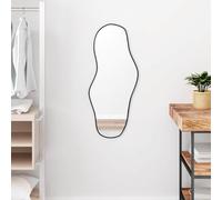 Miroir mural noir 80 x 35 cm avec cadre en PVC, épaisseur du verre 4 mm, montage mural pour chambre à coucher, salle de bain, couloir, vestiaire, miroir décoratif pour maquillage et rasage