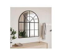vidaXL Miroir mural Arche 80x40 cm Noir - cadre en fer, film anti-éclatement, suspendu