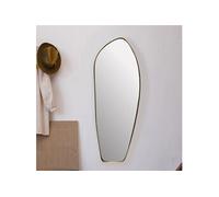 Miroir mural organique 33x90 cm en métal doré
