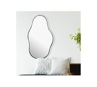 Miroir mural organique 40x80 cm en métal noir