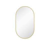 HOMCOM Miroir mural ovale 40 x 70 cm, cadre en aluminium arrondi doré, montage vertical/horizontal