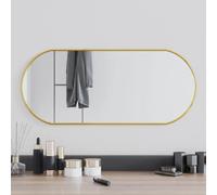 vidaXL Miroir Mural Miroir de Maquillage Coiffeuse Cosmétique Décoration de Salle de Bain Toilette Salon Intérieur Doré 70x30 cm Ovale