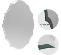 Miroir mural ovale, motif floral antique, facettes épaisses, moyen