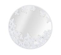 Mauro Ferretti Miroir mural Rotondo papillons métal Blanc Ø 62,5 x 2,3 cm