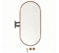 Miroir mural pivotant à 360° avec bras télescopique réglable - Idéal pour salle de bain, chambre, entrée et hôtel - Miroir de maquillage et vani peu encombrant