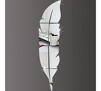 Miroir mural plume, stickers muraux de salon, acrylique 3D Fashion Home Decal 48 x 12 pouces
