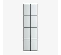 Miroir mural rectangulaire 40x130 cm en métal effet fenêtre Rania Noir