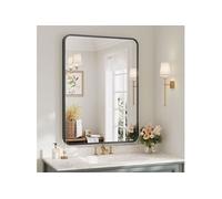 Miroir mural rectangulaire 75x55cm Cadre aluminium Noir