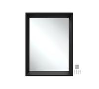 Miroir - TECTAKE - Miroir mural ELINA rectangulaire, en verre, avec crochets de fixation, 40 x 60 cm - Noir