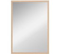 Miroir mural rectangulaire dim. 50L x 70H cm cadre MDF aspect bois clair G