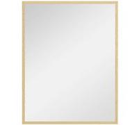 HOMCOM Miroir Mural rectangulaire 90 x 70 cm, Cadre en Bois Naturel, idéal pour la Salle de Bain, Salon ou Chambre