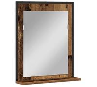 Miroir mural rectangulaire - vidaXL - 50x12x60 cm - Bois ancien - Verre et bois ingénierie - Avec étagère