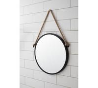 Miroir mural rond avec cadre en métal 40x40 cm, Noir (ZLAN40C)