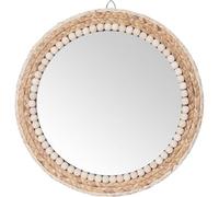 Miroir Mural Rond Bohème À Suspendre - 38,1 Cm - En Rotin - Pour Ferme, Salon, Chambre À Coucher, Salle De Bain