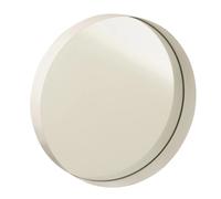 Miroir Mural Rond Déco Bord Métal 30cm Blanc