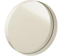 Miroir Mural Rond Déco "Bord Métal" 30cm Blanc G