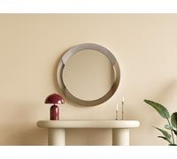 Miroir mural rond en acier inoxydable - D. 90 cm - Chromé -ZIRYA