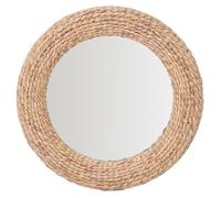 Miroir Mural Rond en Jonc de Mer Style Bohème, Cadre Naturel Tressé, 60cm Décoration Intérieure