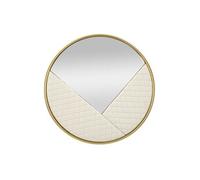 Miroir mural rond Sharon - Métal, MDF, Verre, Polyuréthane - 80x80 cm - Blanc & Or