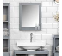 Miroir Mural SoBuy FRG129-SG Gris L32cm x H40cm Meuble Salle de Bain Gris G